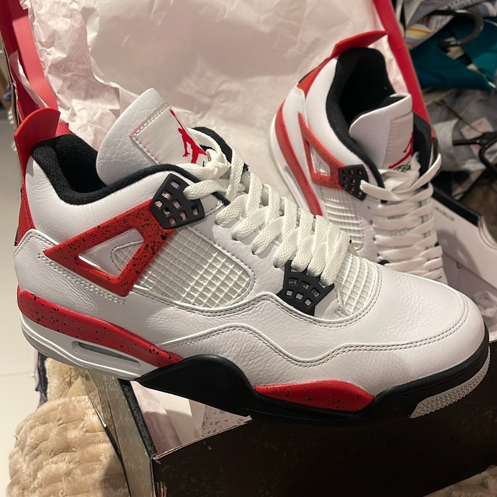 Air Jordan 4 Retro 9.5 White/Red/Black
